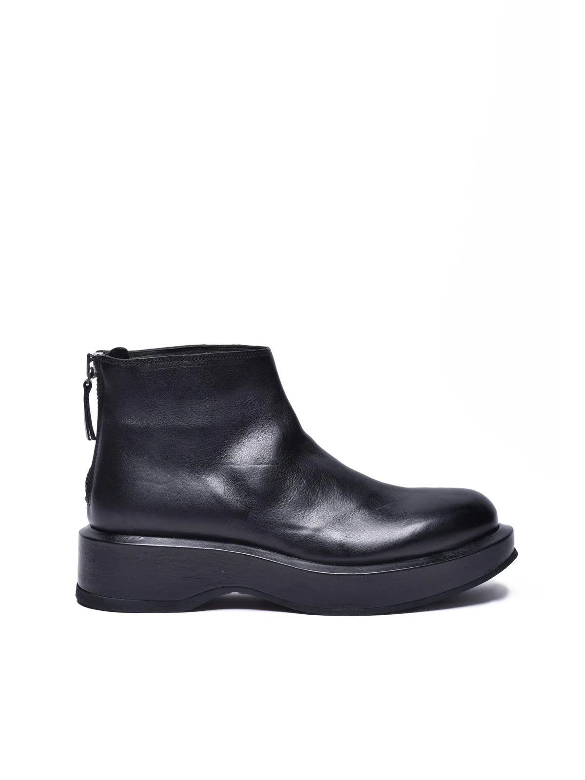 Black Leather Ankle Boot