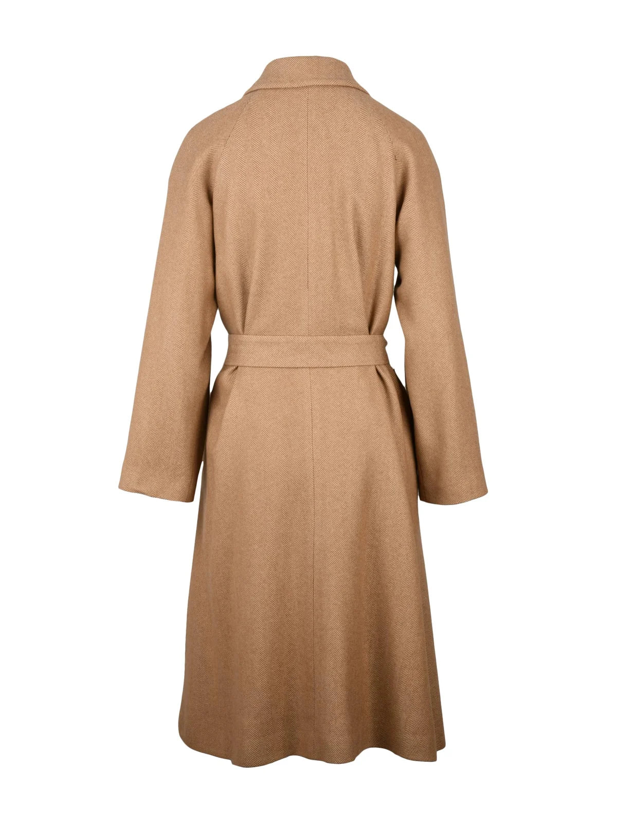 Beige Yak Wool Women's Long Coat