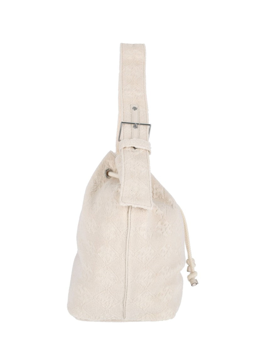 T Monogram Bucket Bag – White