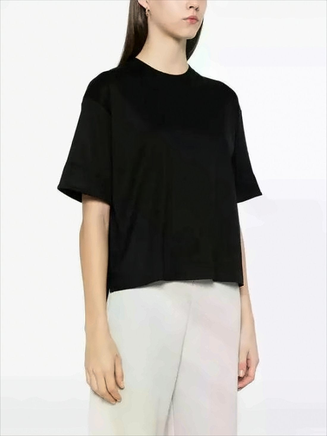 Boxy Cropped T-Shirt with Crew Neckline
