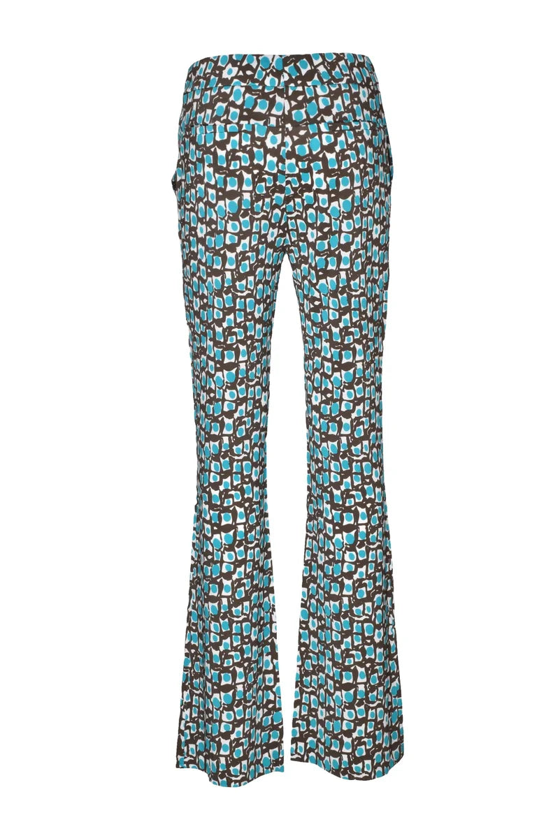 Stretch Trousers - Khaki/Turquoise