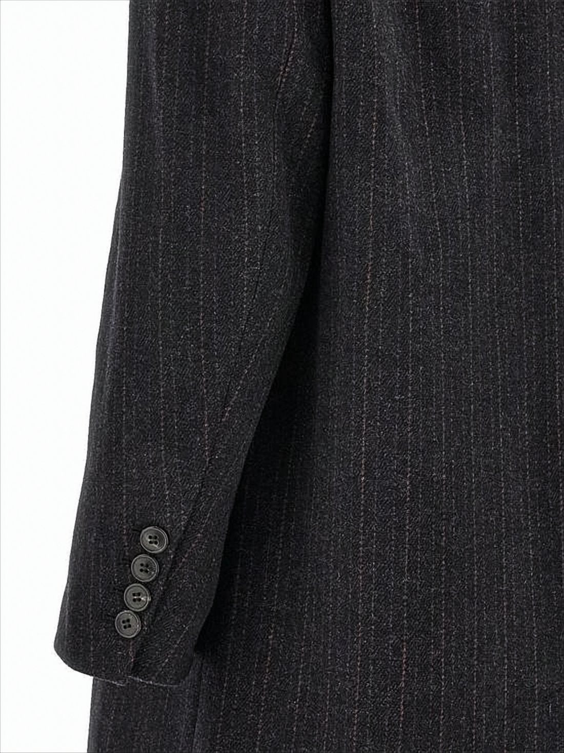 Double-Breasted Short Coat with Classic Notched Lapel
