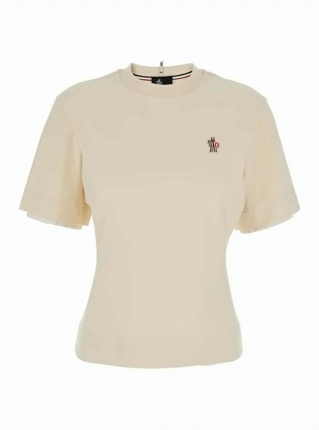 Cropped Short-Sleeved T-Shirt with Horizontal Stripe