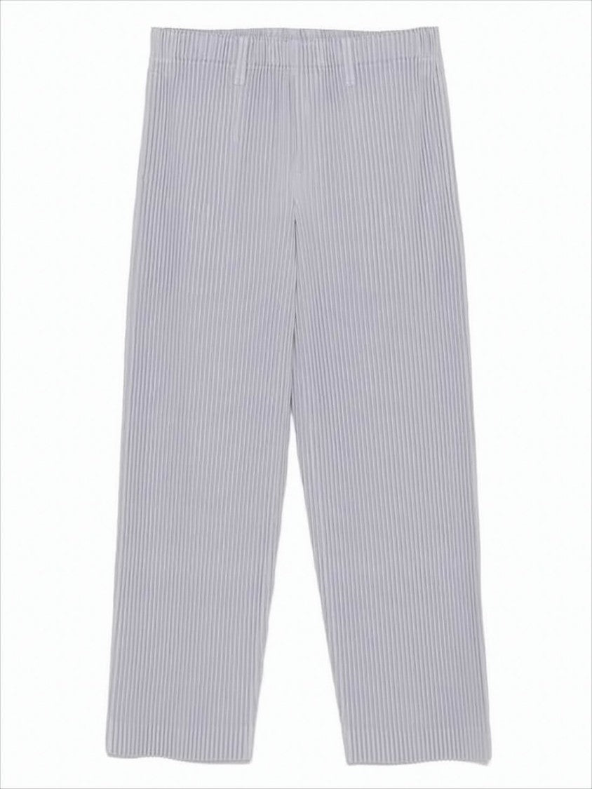Pleated Relaxed Fit Pants with Subtle Vertical Stripes