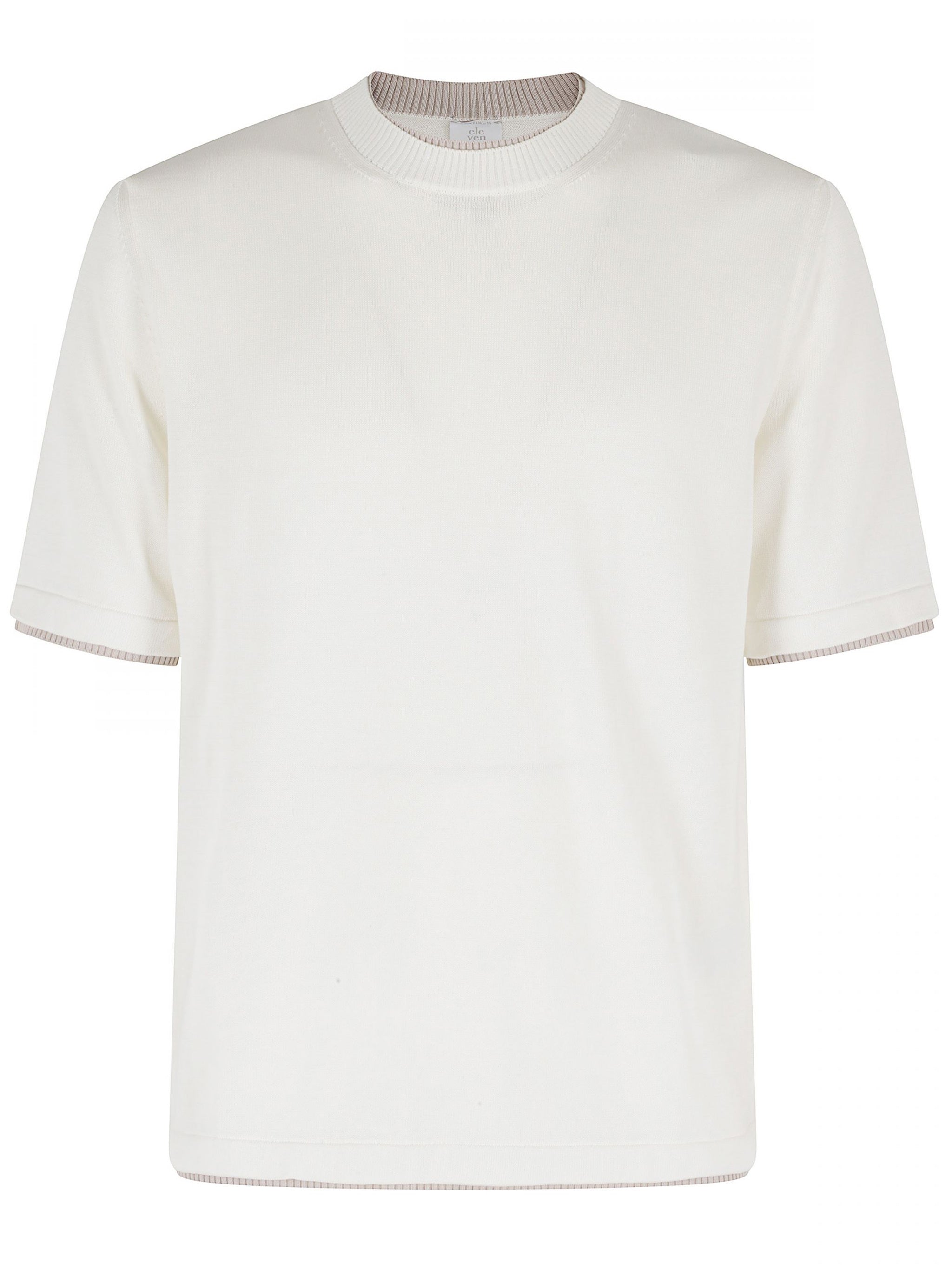 Boxy Fit White Ribbed Crew Neck T-Shirt