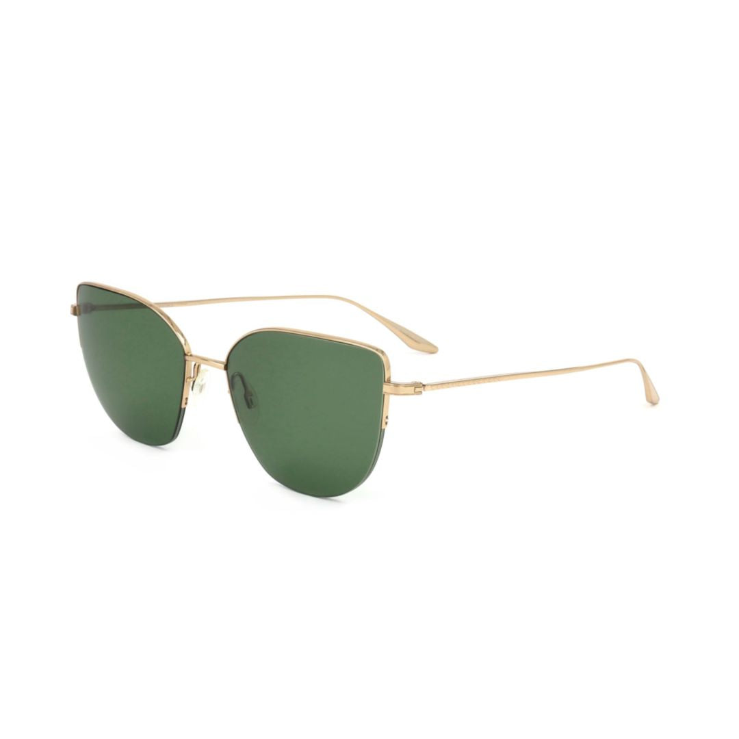 Bp0004 550sz Minimalist Gold Metal Frame Sunglasses with Green Lenses
