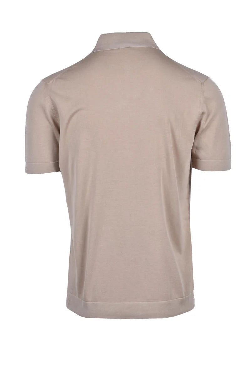Cotton Knit Polo Shirt - Turquoise