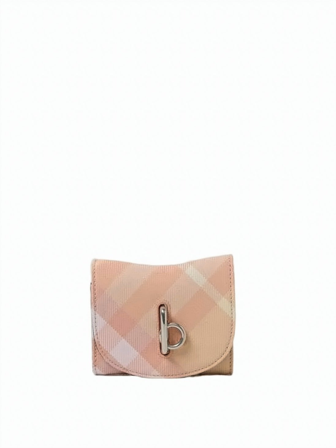 Textured Plaid Compact Wallet with Lamb Leather Interior