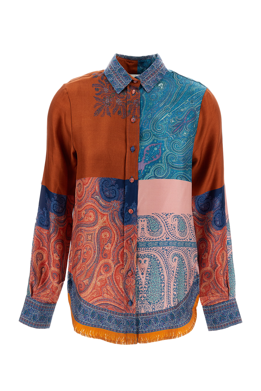 Patchwork Multicolor Silk Shirt