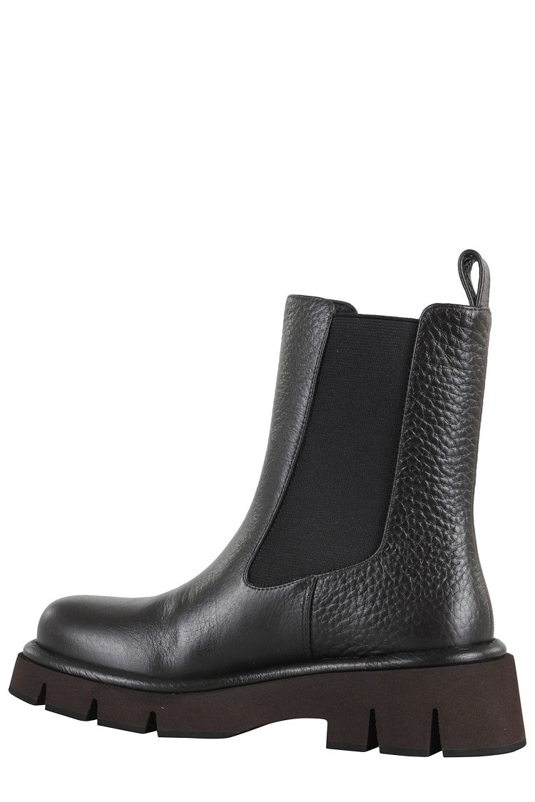 Hammered Leather Ankle Boots