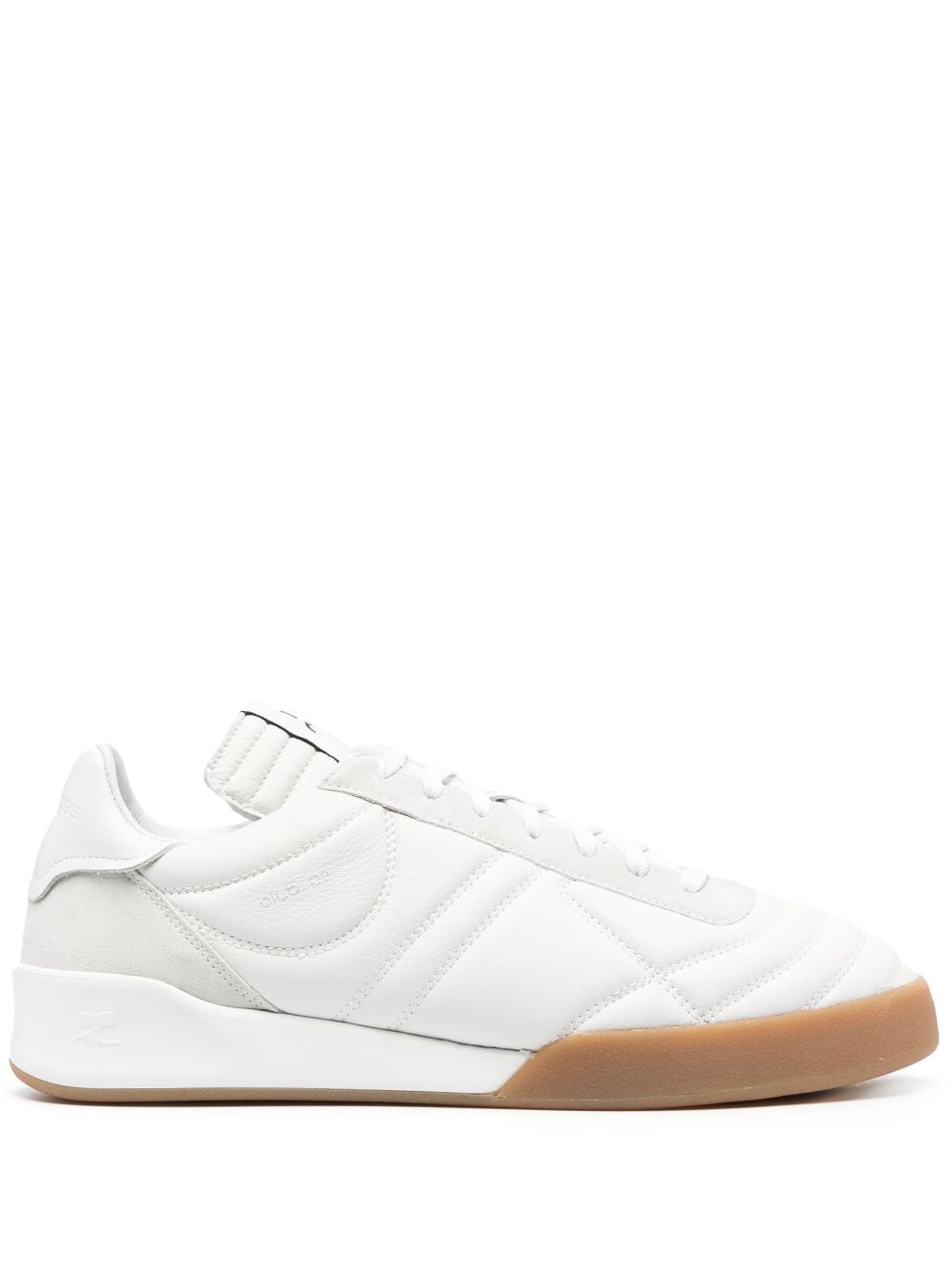 Panelled White Leather Low-Top Sneakers