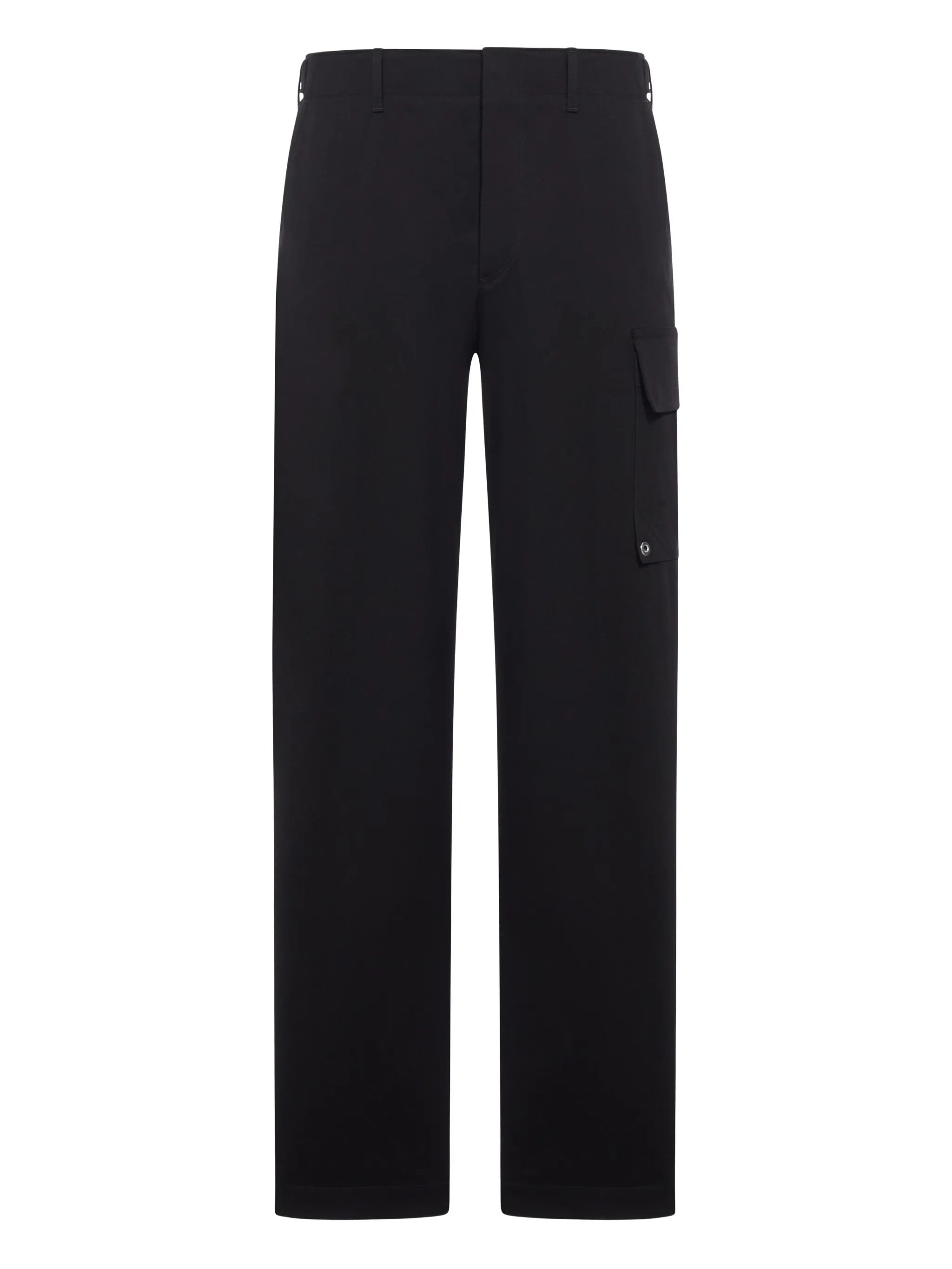 New Rich Gabardine Black Cargo Trousers