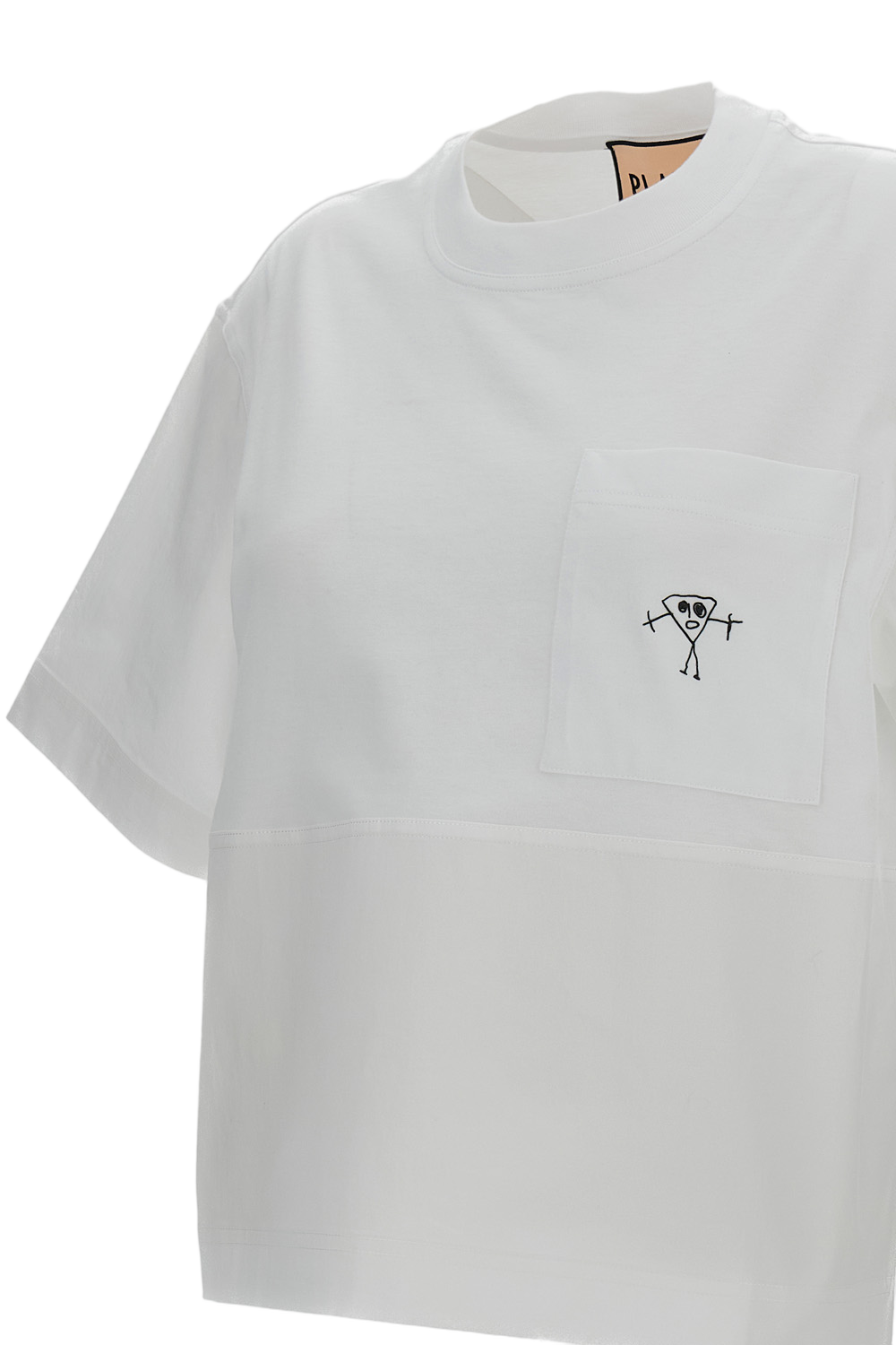 Crew-Neck T-Shirt with Paneled Design