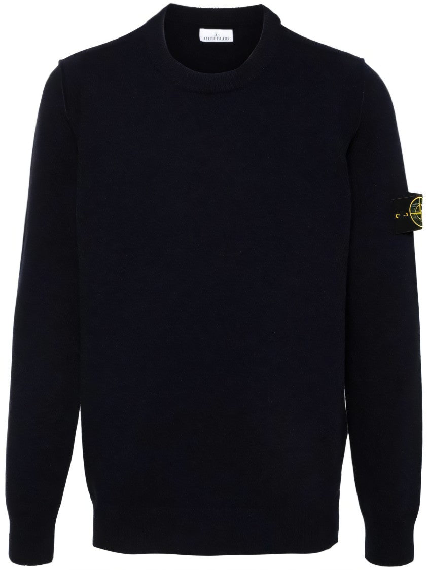 Fitted Black Wool Blend Sweater
