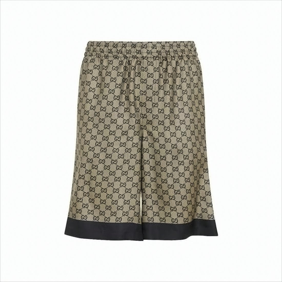 Silk Shorts with Interlocking GG Pattern