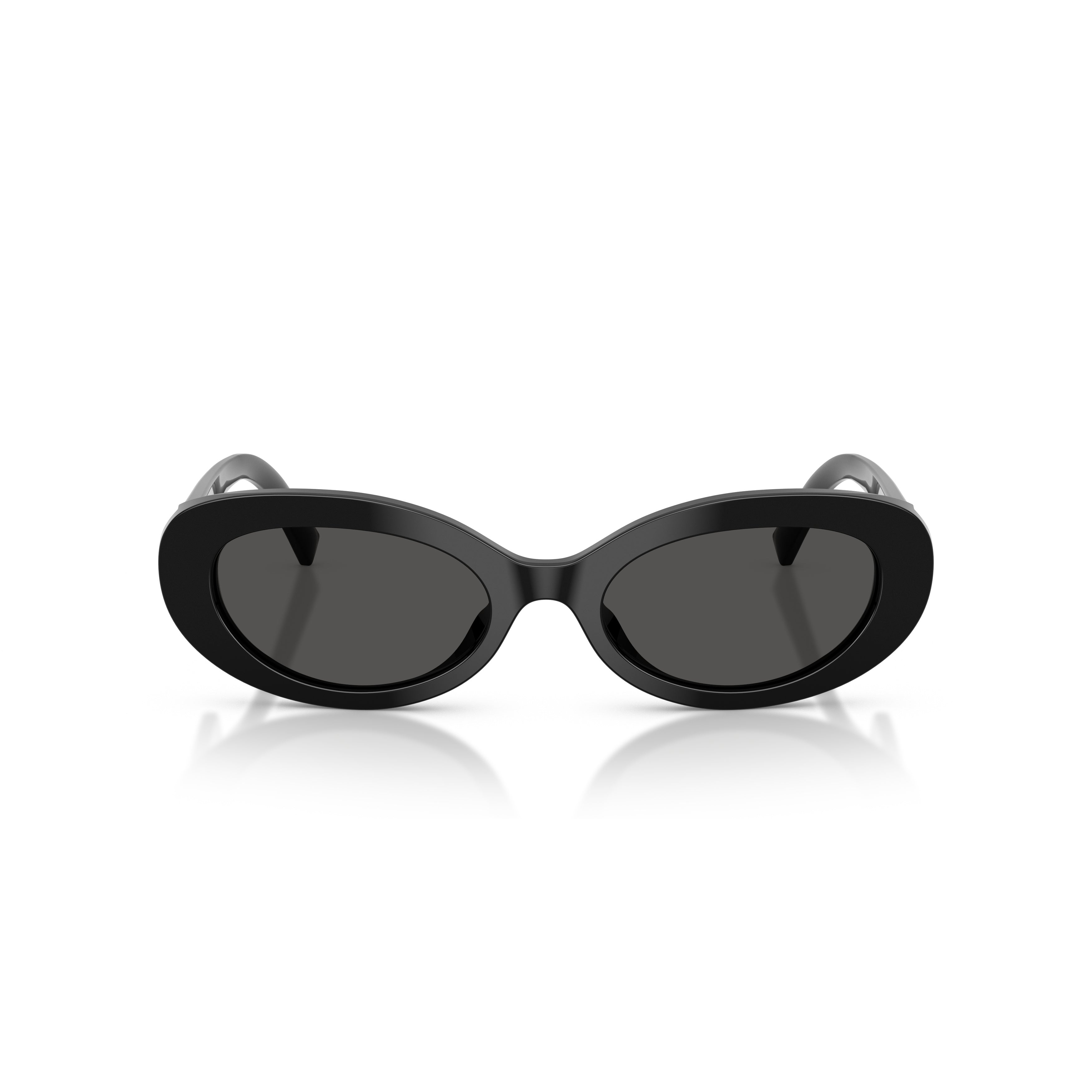 0dg4537 Oval Black Acetate Sunglasses with Gold Emblem