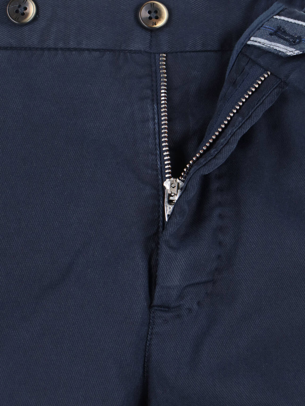 Cotton Blend Trousers – Navy