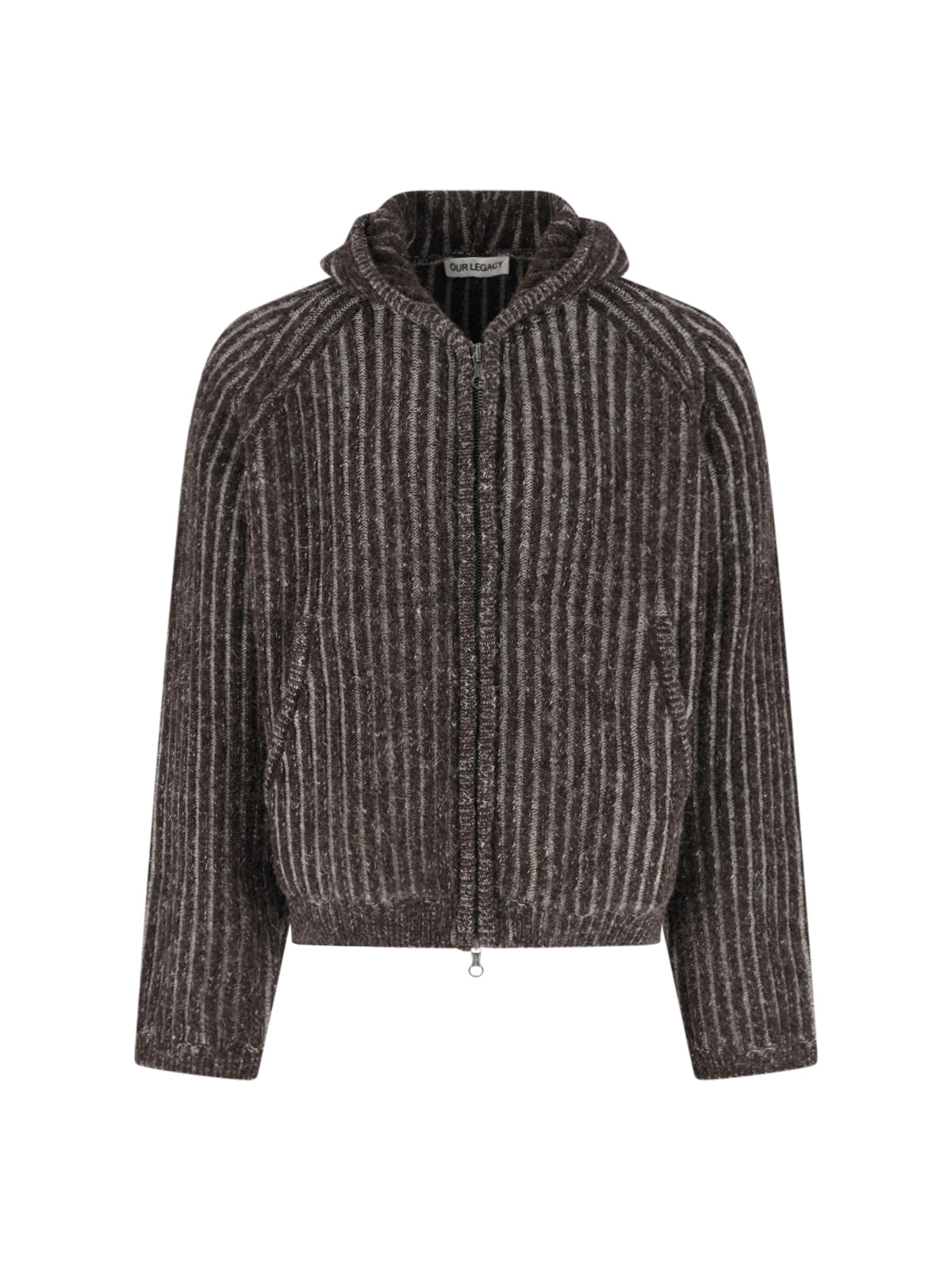 Grey Cropped Textured Ribbed Sweater