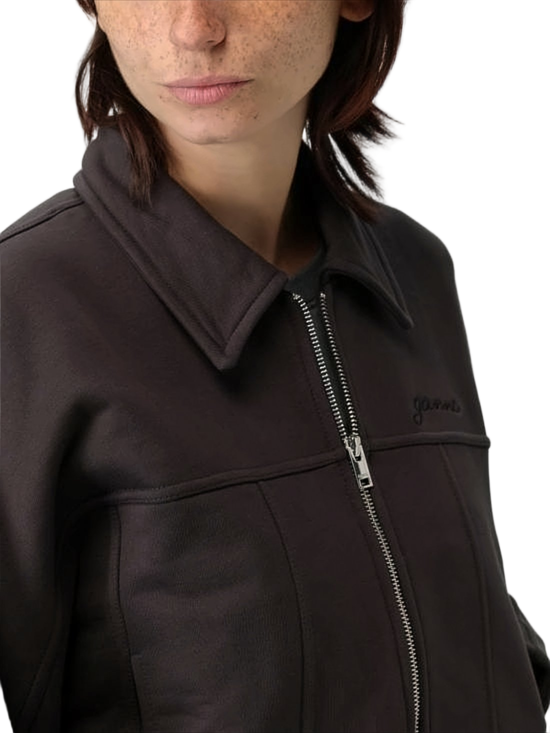 Cropped Boxy Silhouette Jacket with Classic Collar