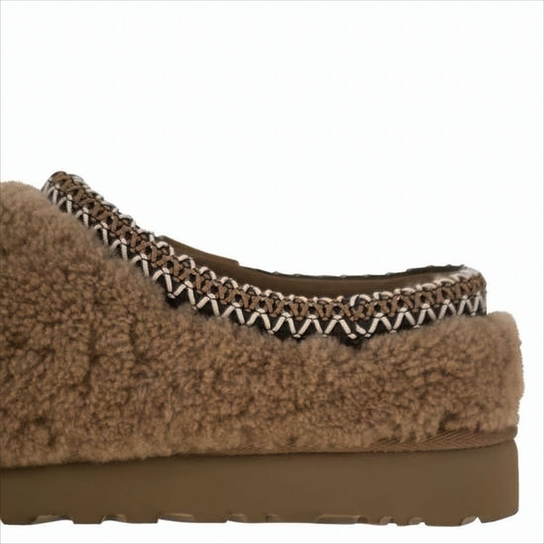 Plush Curly Shearling Slippers with Wool-Lyocell Lining