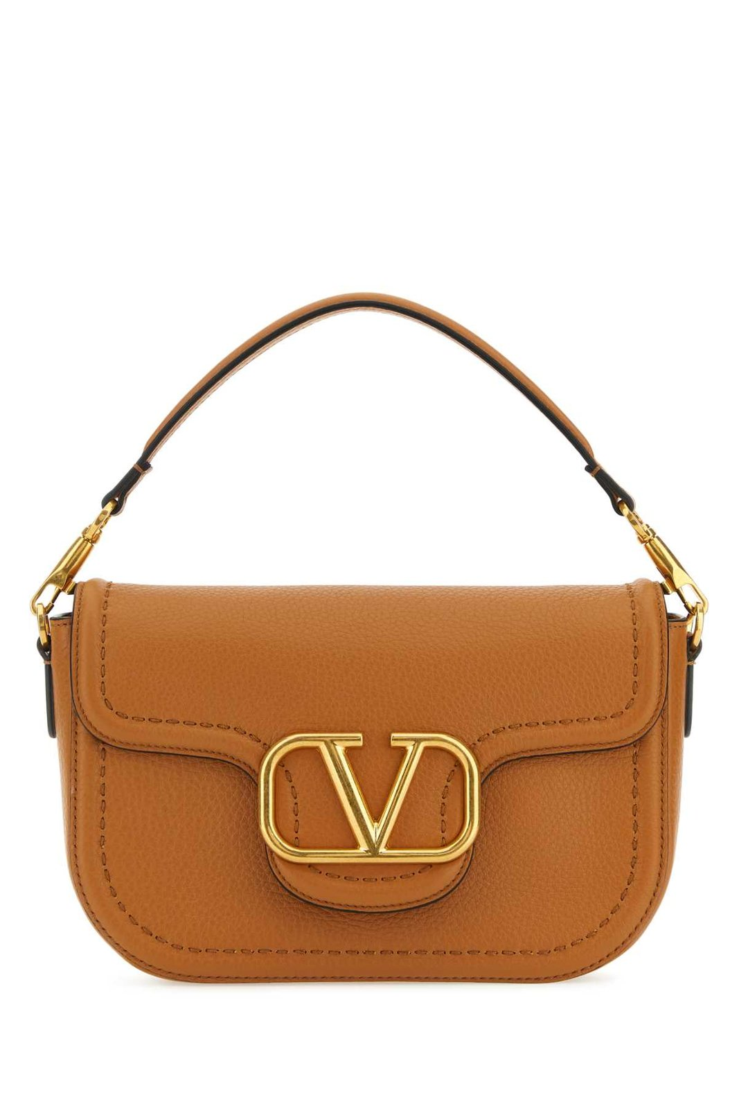 Structured Calfskin Leather Shoulder Bag