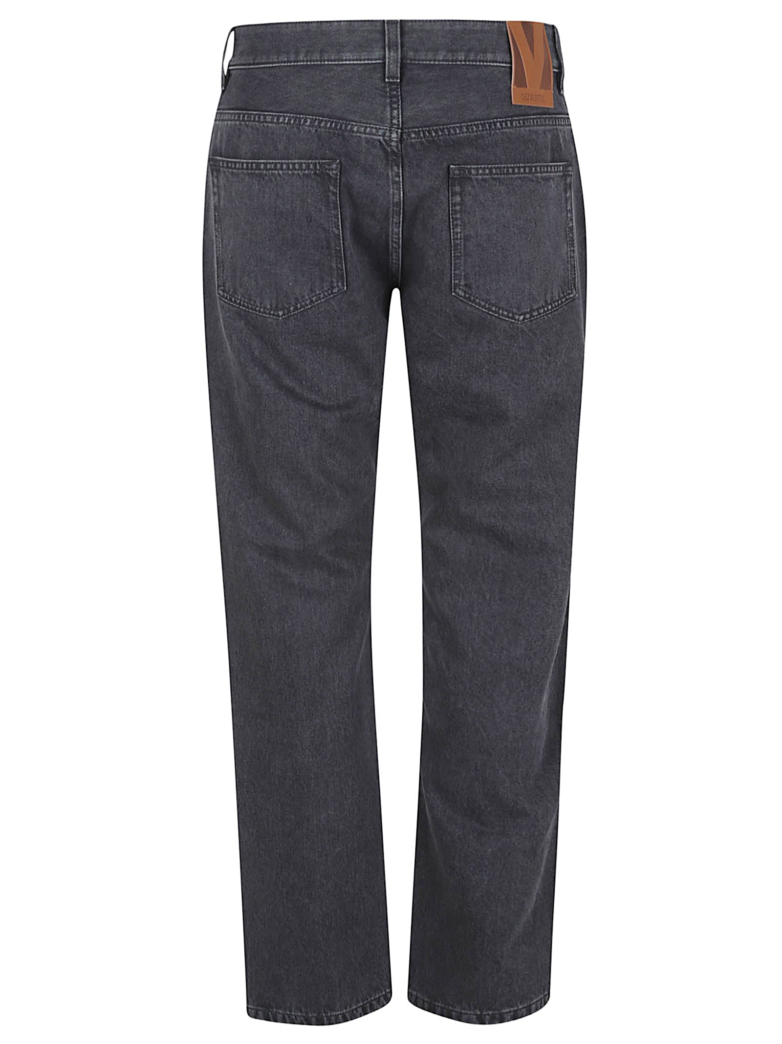Classic Straight-Leg Denim Jeans With Logo Patch