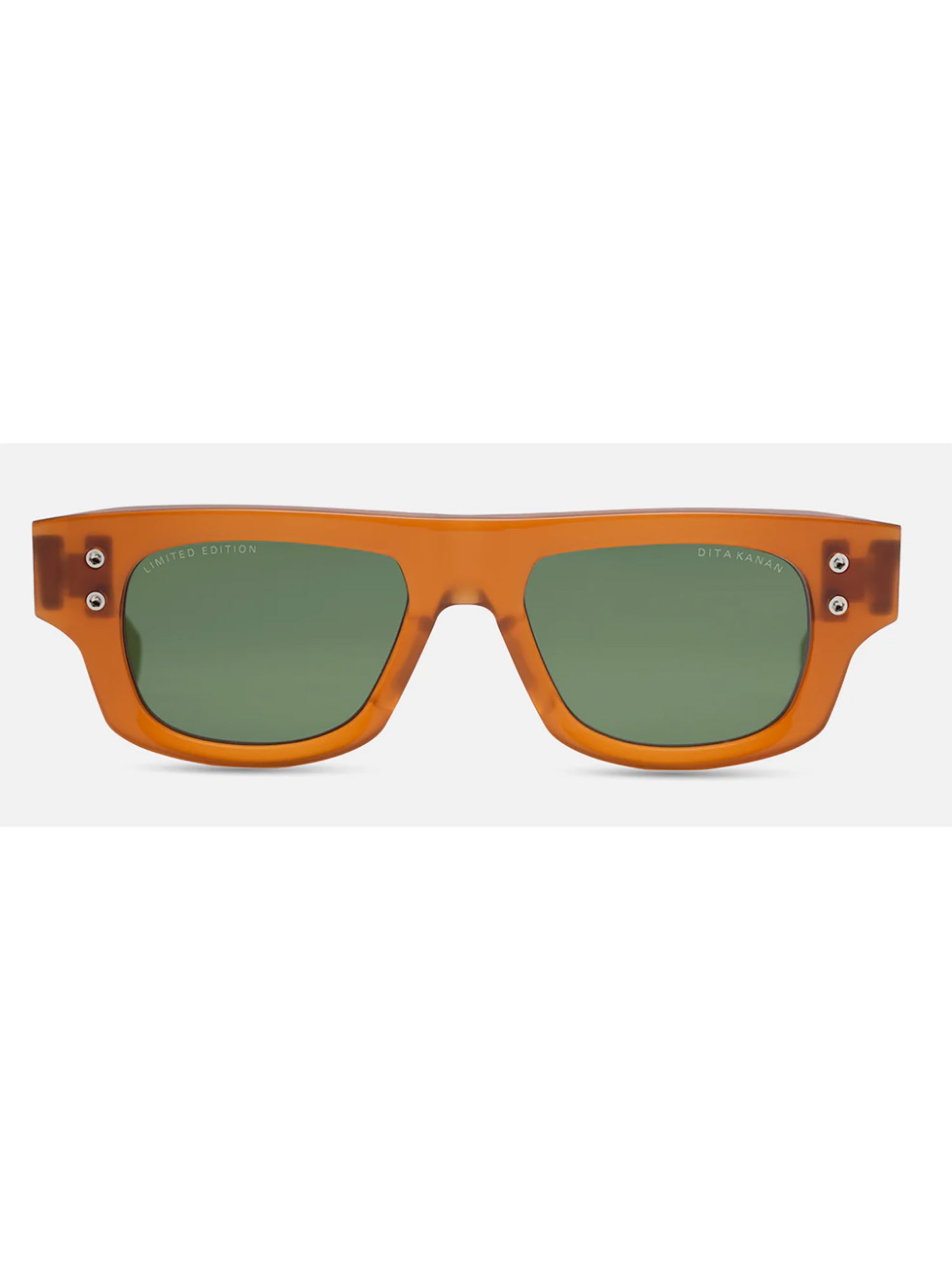 Bold Rectangular Acetate Sunglasses with Green Lenses