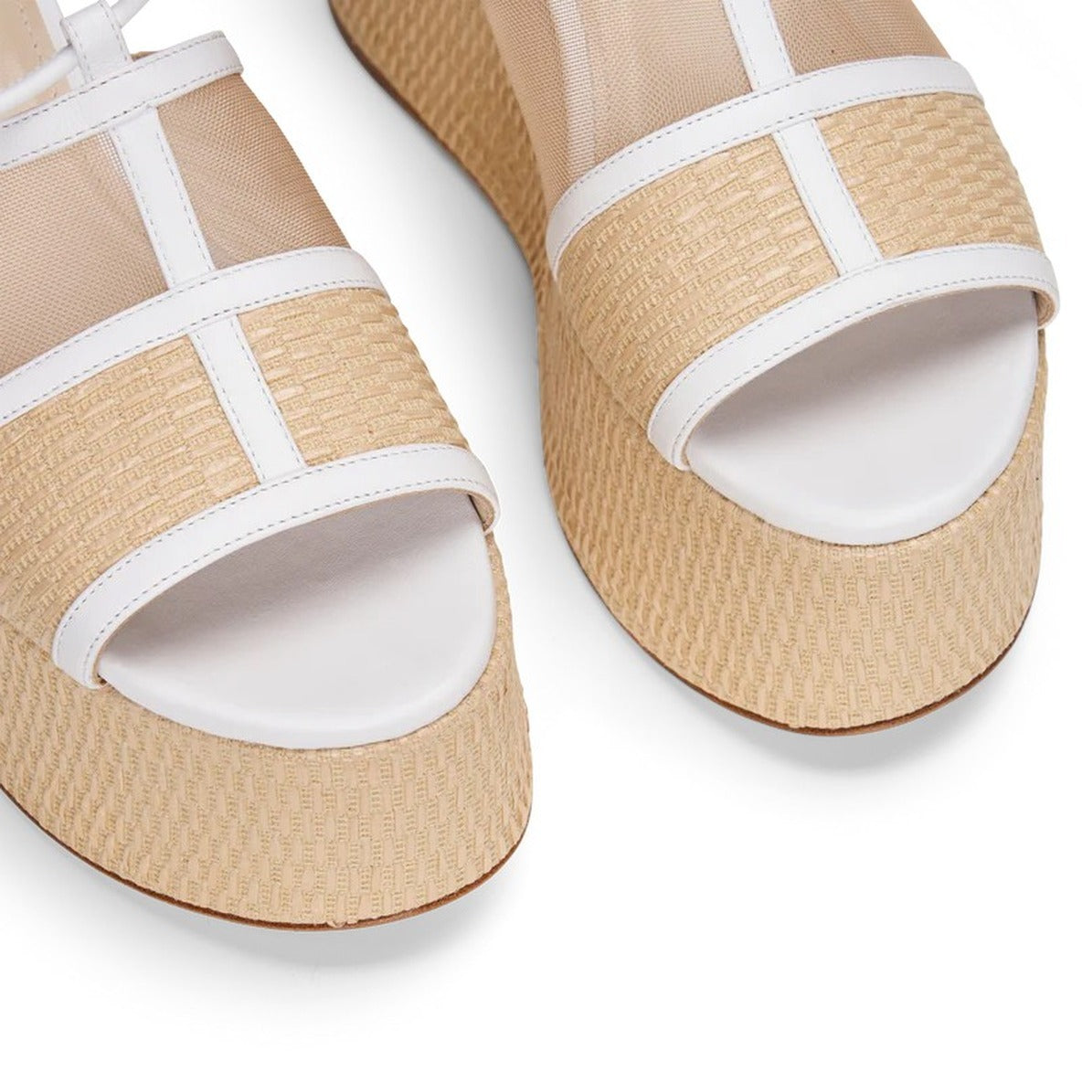 Heel Platform Sandals With Woven Base