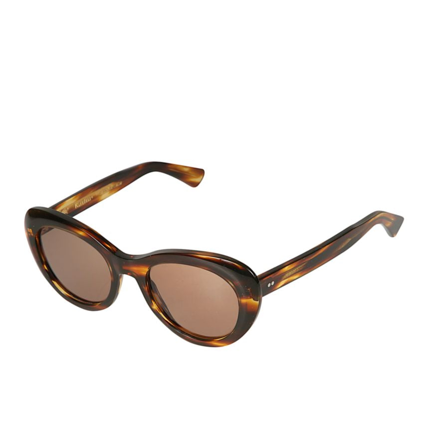 Capri Rounded Cat-Eye Tortoiseshell Sunglasses with Curved Arms
