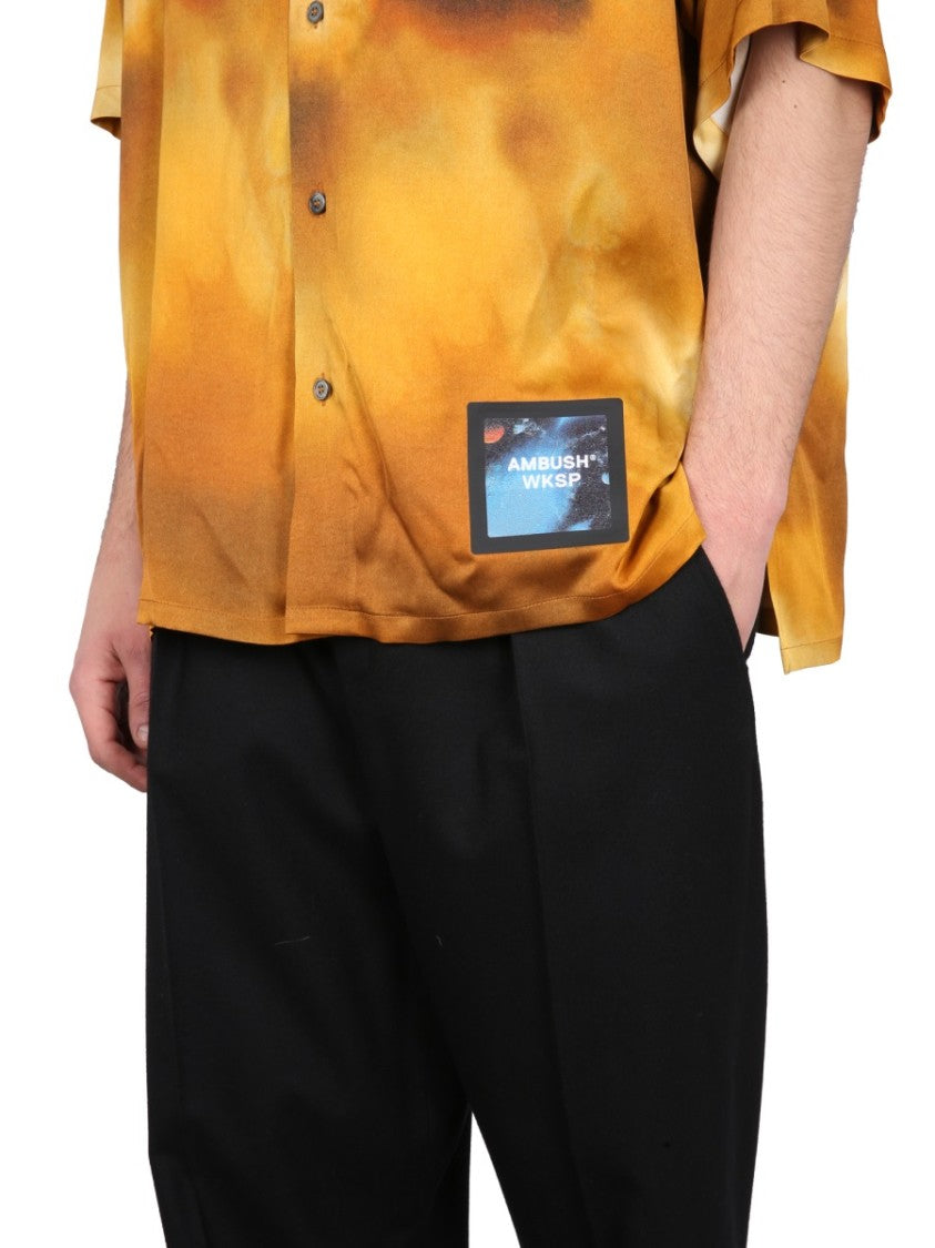 Bowling Collar Shirt With Logo Patch
