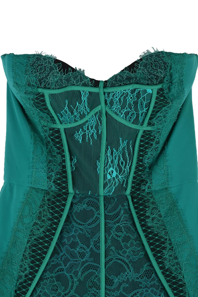 Heart Neckline Sheath Dress - Green