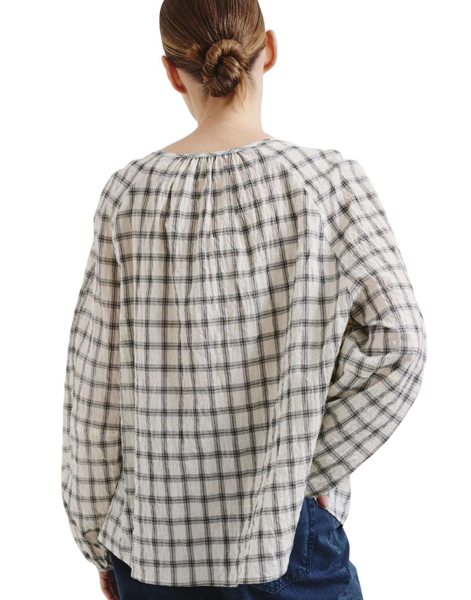 Checked Cotton Blouse In Butter