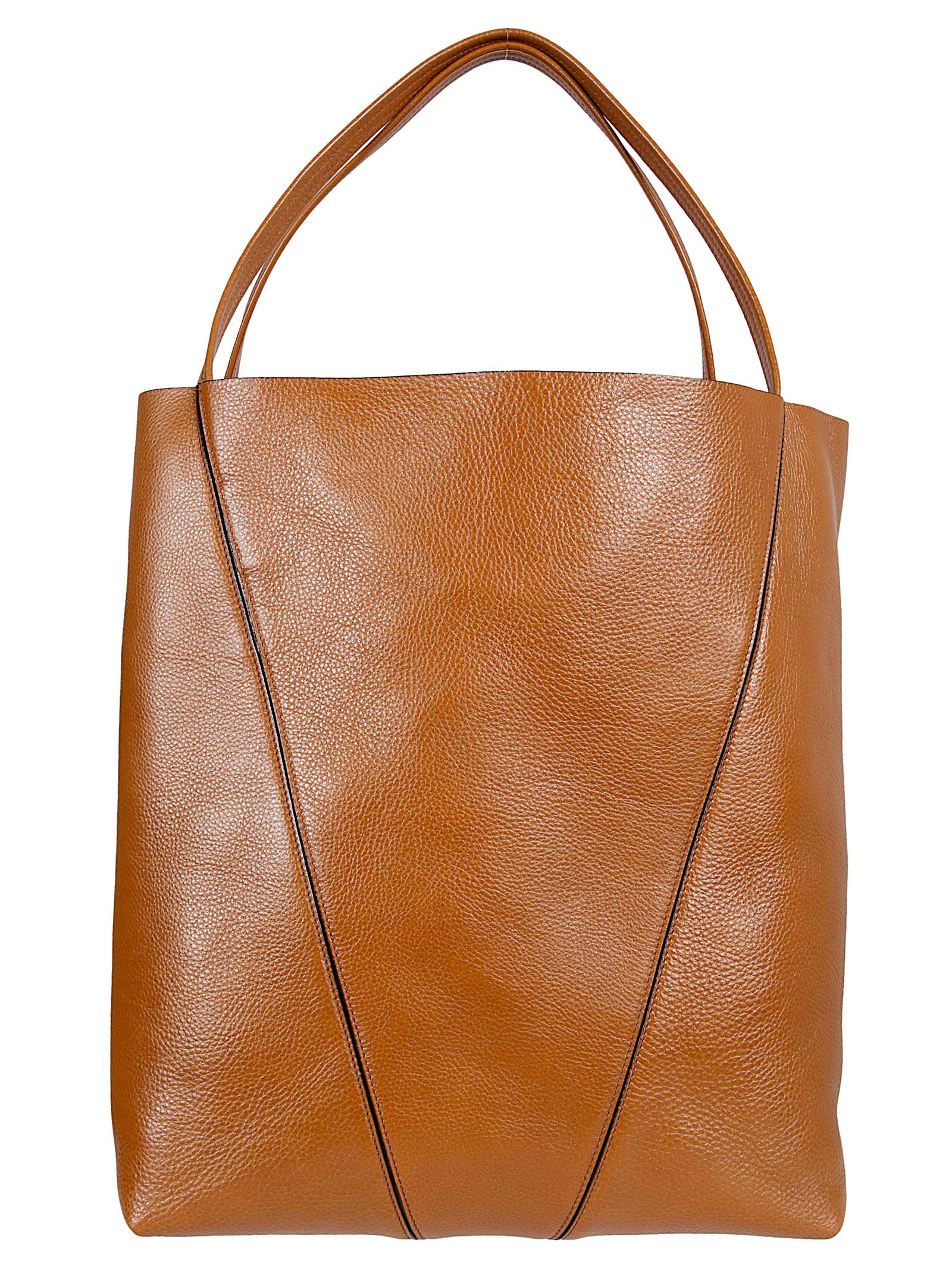 Granata Leather Tote Bag with Chain Charms