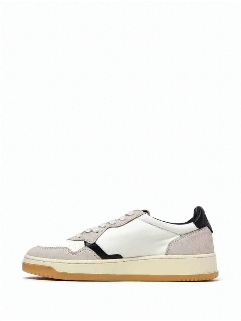 Low-Top Sneakers with Leather and Suede Panels