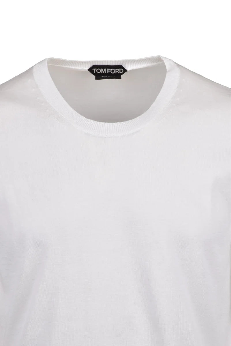 Cotton Crewneck Top - White