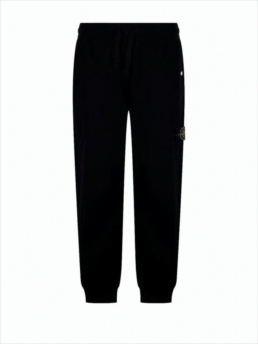 Relaxed-Fit Black Jogger Pants with Design