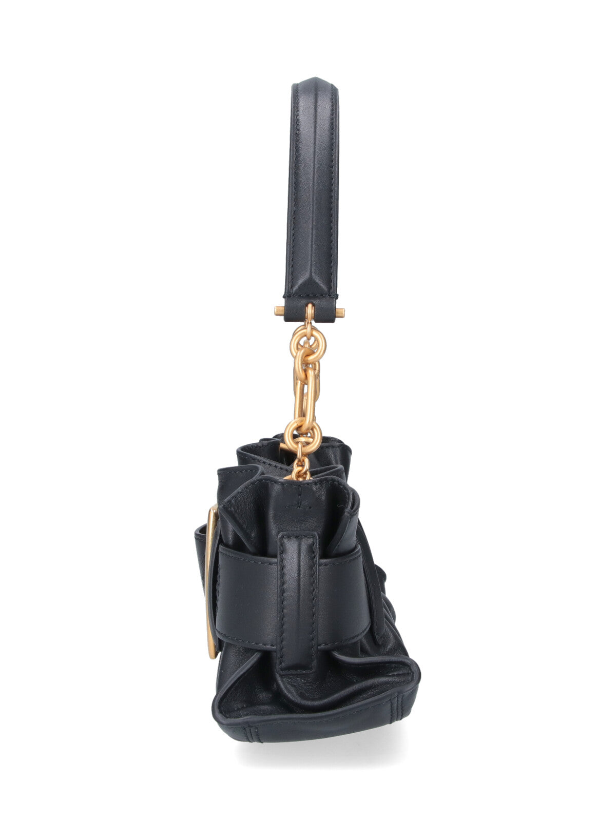 Black Anthem Mini Handbag Gold-Tone Buckle