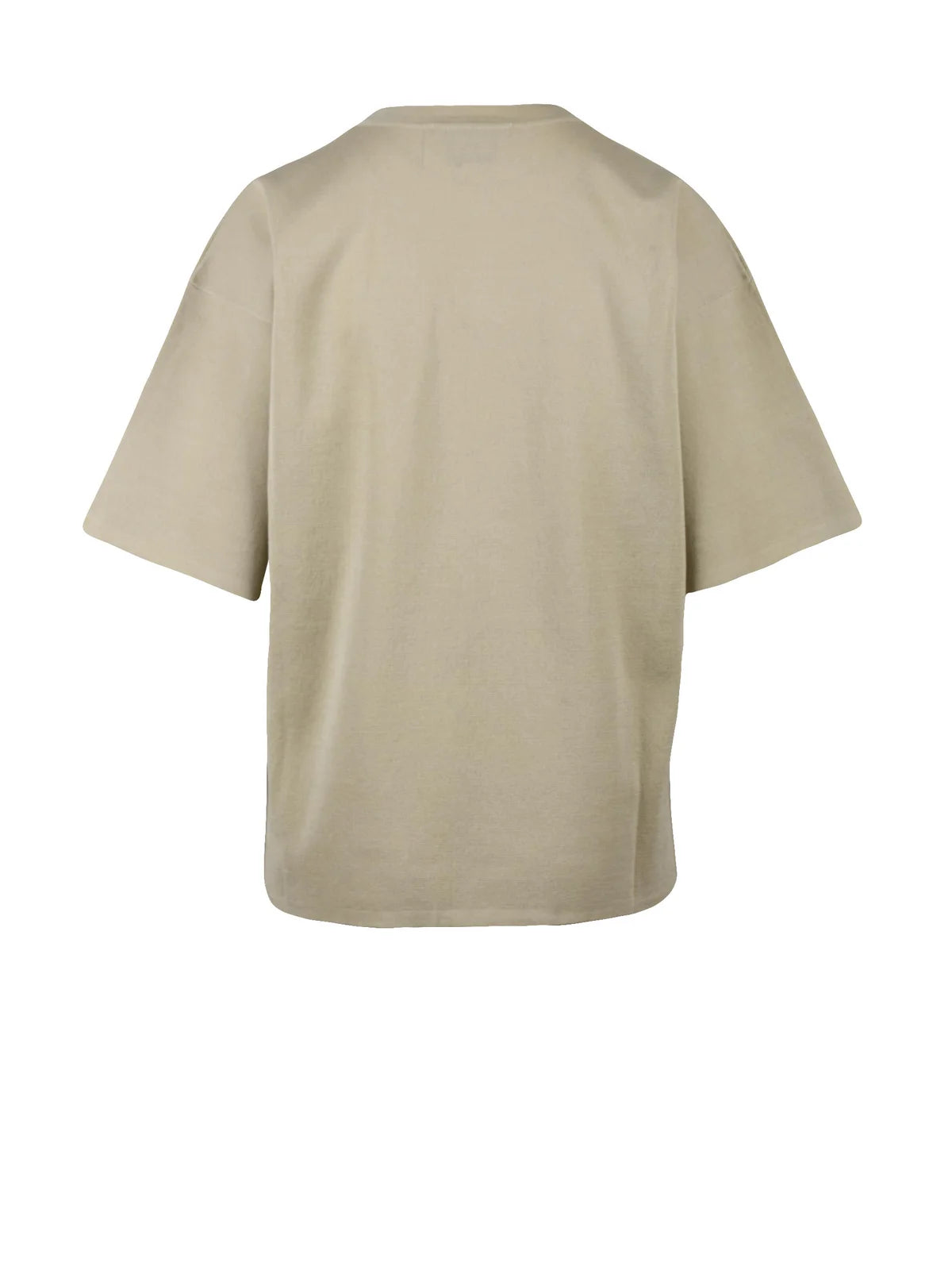 Beige Cotton Nylon Crew Neck Knitwear Top