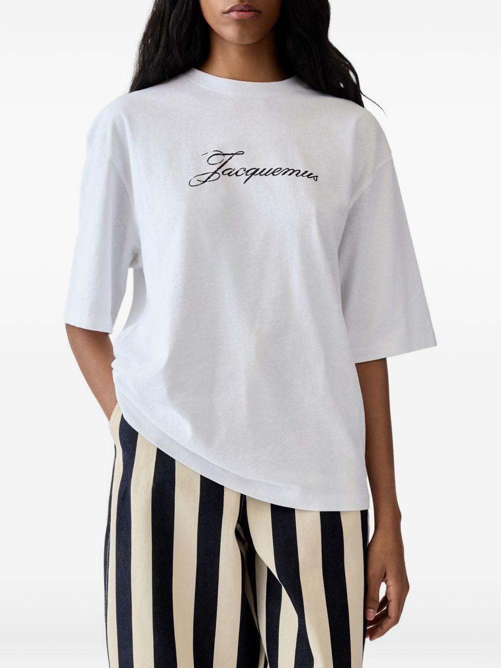 White Minimalist Crew Neck Tee