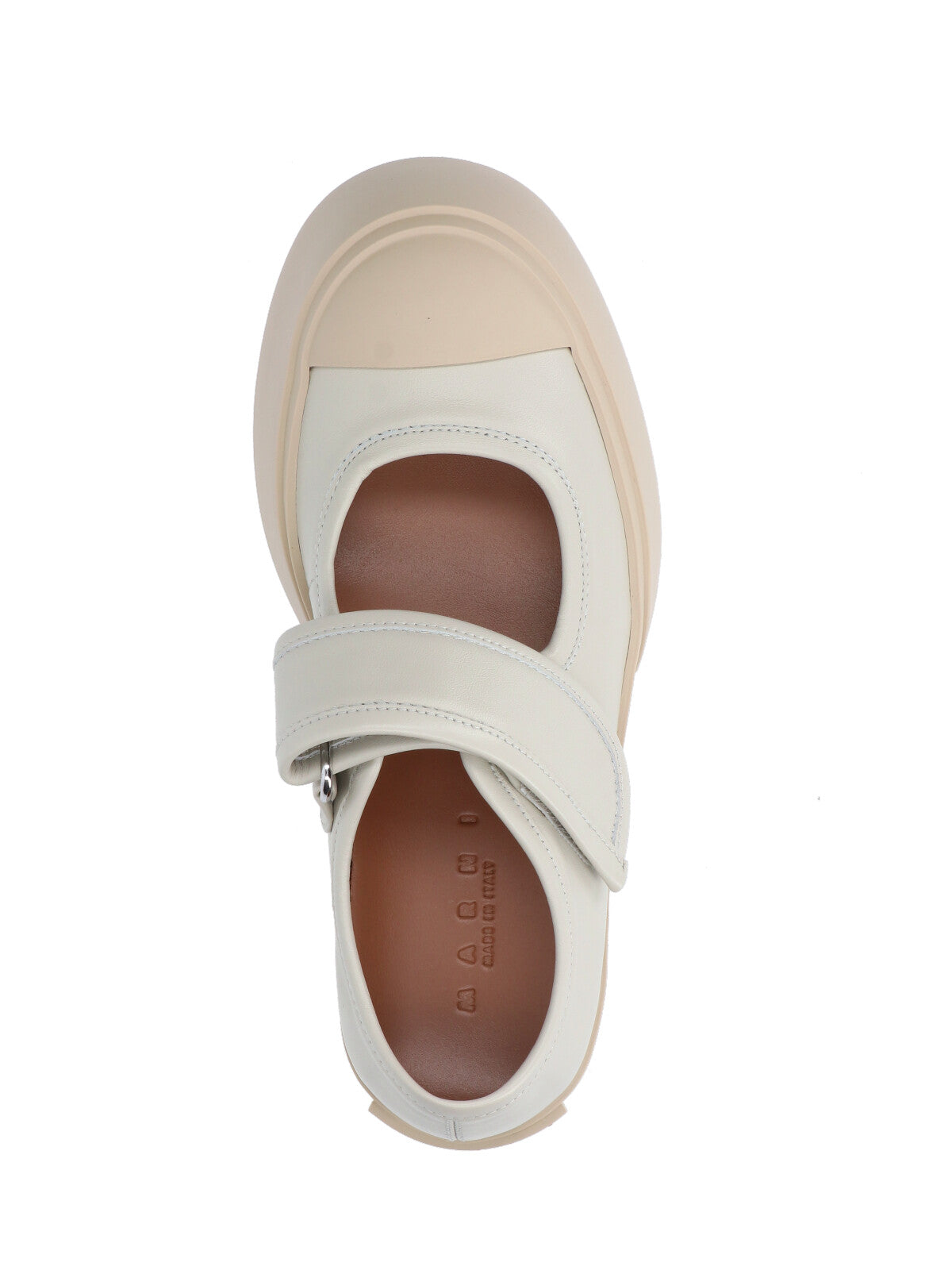 Beige Calfskin Mary Jane Sneakers