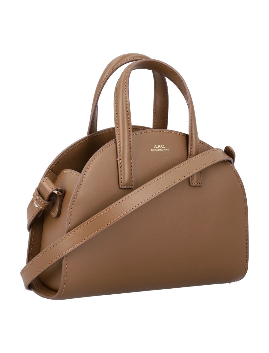 Small Rounded Leather Tote With Dual Handles