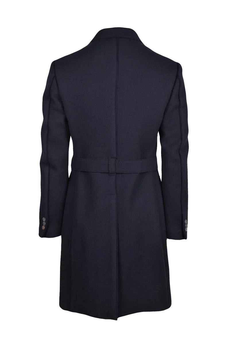 Wool Coat - Navy Blue