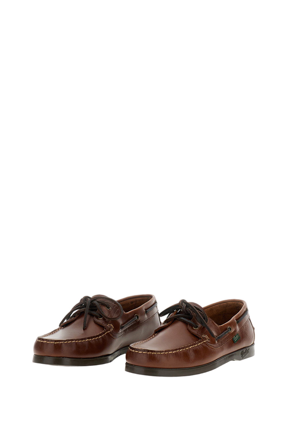 Brown Leather Boat Shoes with 360° Lacing