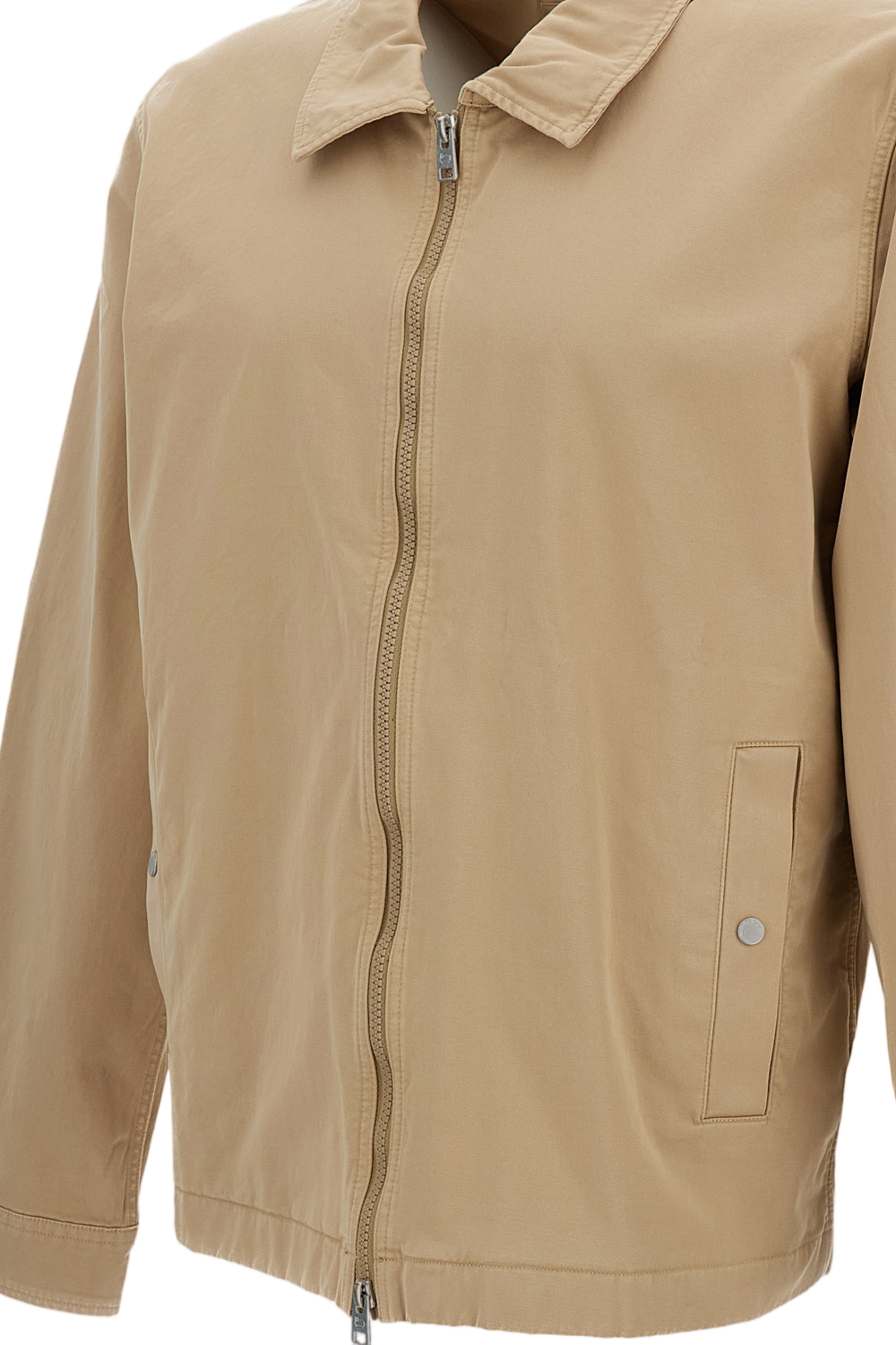 Garment-Dyed Cotton Twill Overshirt With Classic Collar