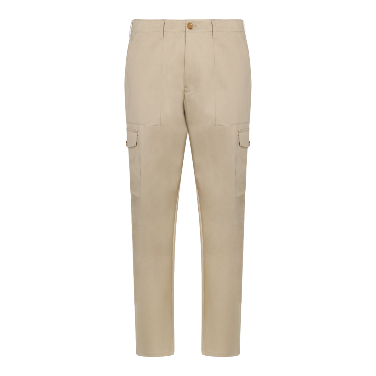Straight-Leg Casual Trousers with Flap Pockets