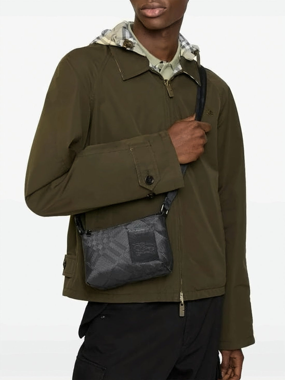 Rectangular Shoulder Bag with Embossed Logo