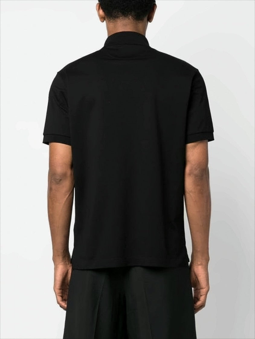 Short-Sleeve Polo Shirt with Multicolor Striped Detail