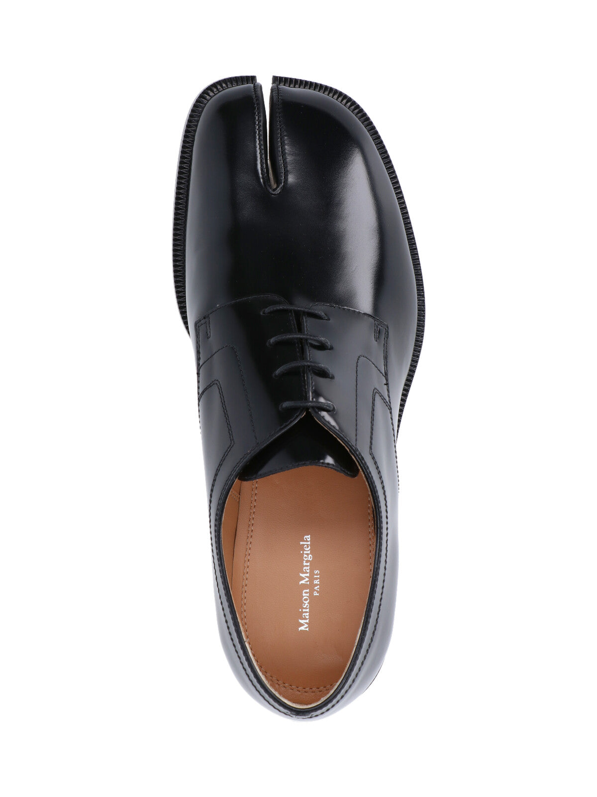 Black Tabi Squared Toe Leather Shoes