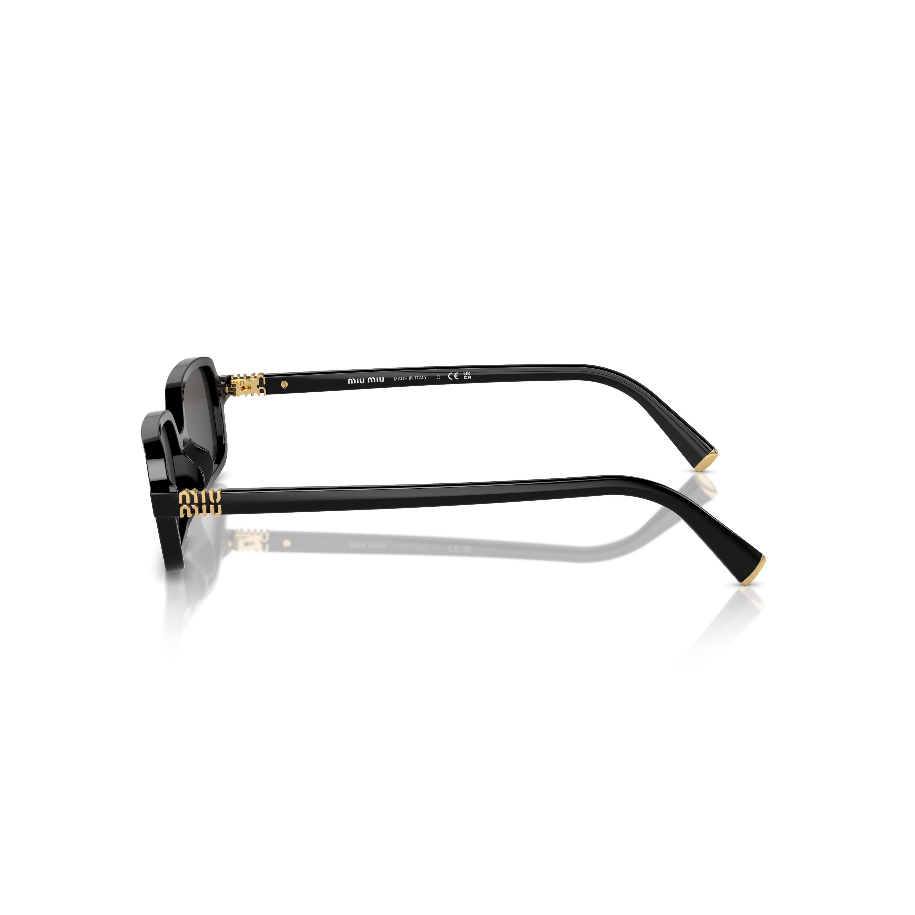 0mu 11zs Rectangular Black Acetate Sunglasses