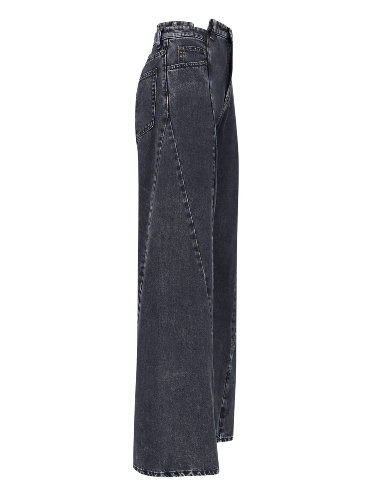 "Décortiqué" Palazzo Jeans, In Black Denim